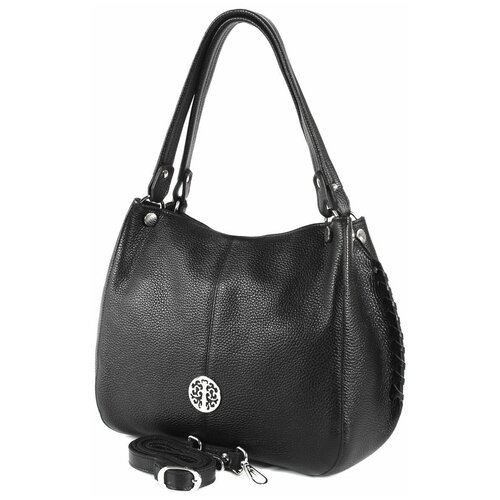 фото Сумка/сумка женская/натуральная кожа/mayger/а-дс-131/черный/модель хобо/с двумя ручками