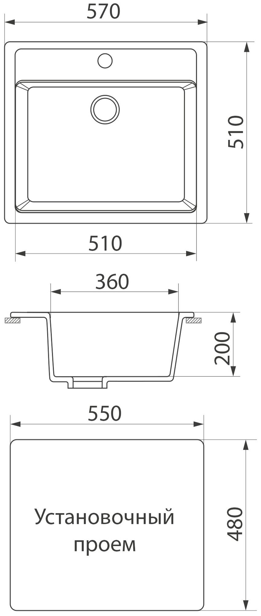 Кухонная мойка врезная GreenStone GRS-06-328 бежевый - фотография № 3