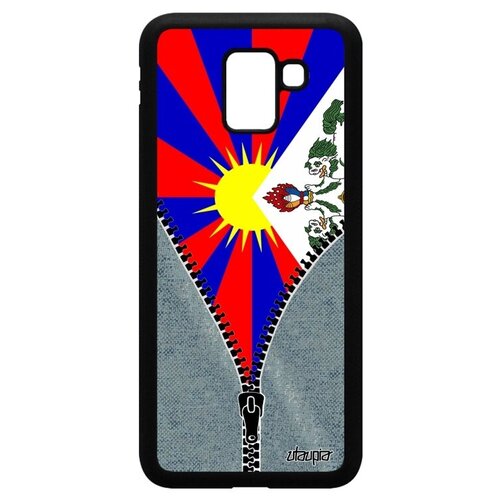 фото Чехол на // samsung galaxy j6 2018 // "флаг тибета на молнии" патриот стиль, utaupia, серый