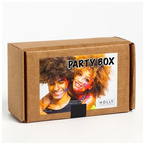 фото Набор декоративных гелей для волос, лица и тела party box holly professional, 6 шт, 120 мл yandex market