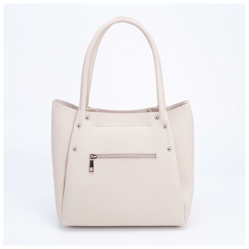 Savio Сумка женская, 3 отдела на молнии, наружный карман, цвет бежевый