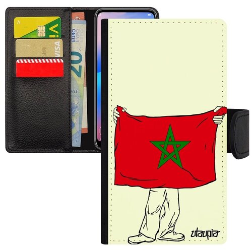 фото Красивый чехол-книжка для мобильного // apple iphone xs // "флаг марокко с руками" государственный страна, utaupia, белый