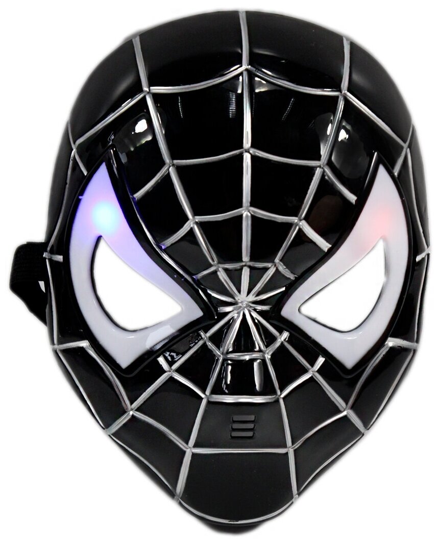 Маска карнавальная "Человек-паук" черная светящаяся детская