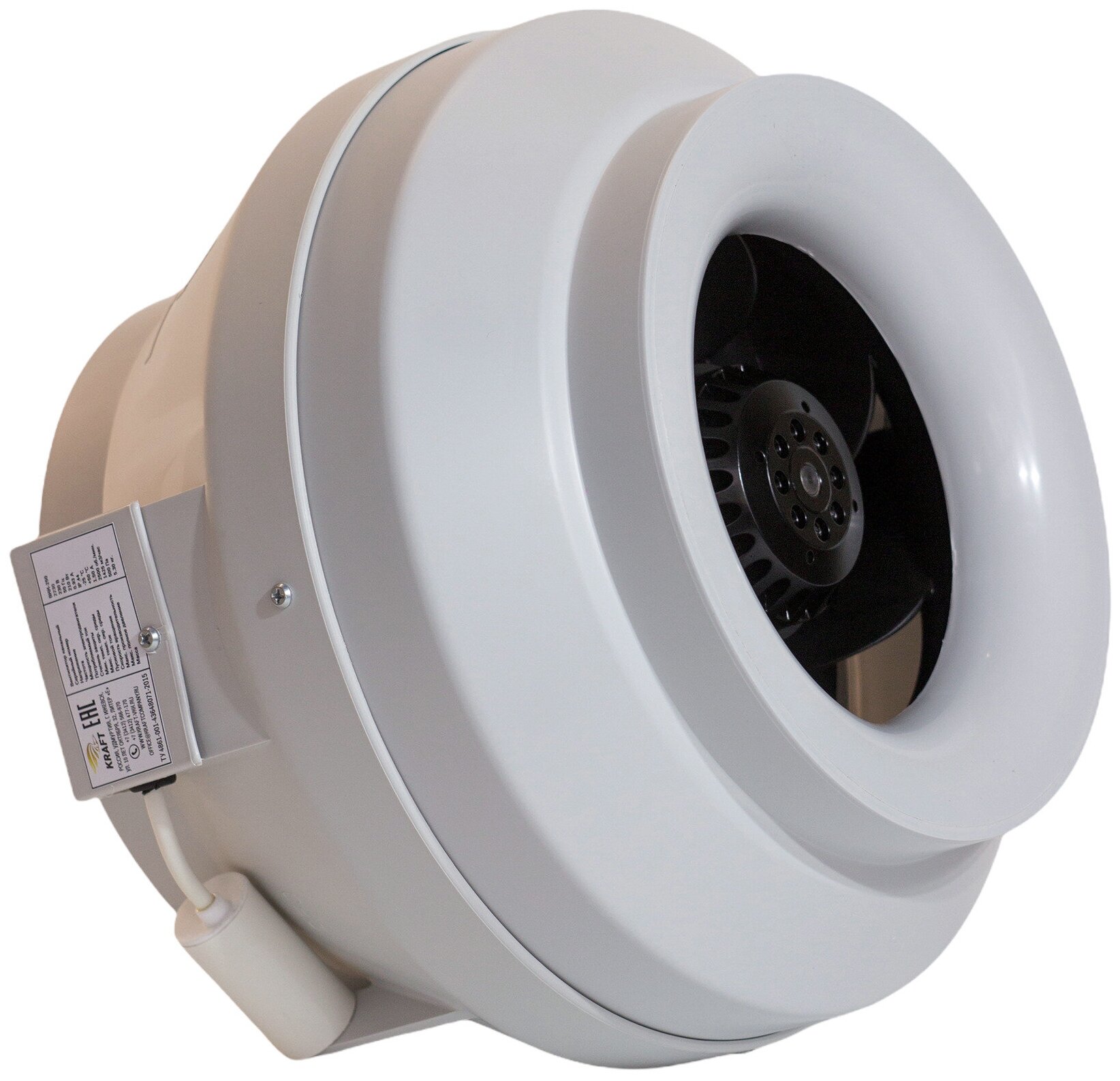 Вентилятор канальный круглый ВКК-250 V, 220В, 1420 м3/час, 500 Па, 220 Вт, IP 54, для круглых воздуховодов диаметром 250 мм, вытяжной или приточный - фотография № 2