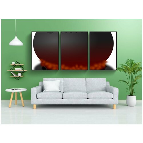 фото Набор модулных постеров для интерьера "котел, горшок, пожар" 60x90 см. в тубусе, без рамки lotsprints