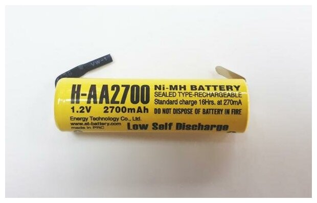 Аккумулятор Energy Technology AA OEM Standart H-AA2700T 1.2v 2700mAh Ni-Mh (с пластинами) , 1шт.