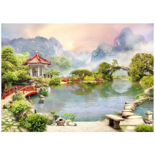 Китайский сад - Виниловые фотообои, (211х150 см)