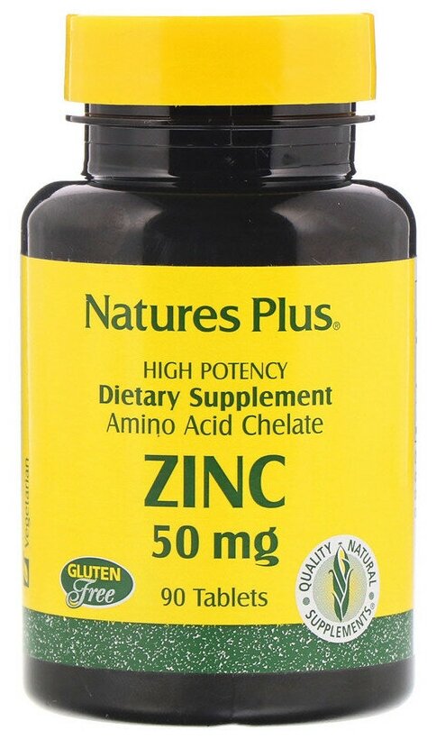 Nature's Plus Zinc Цинк 50 мг 90 таблеток