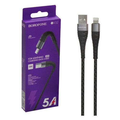 Кабель USB Lightning BX32 1M Borofone черный