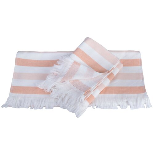 фото Hobby home collection полотенце stripe цвет: персиковый br19416 (50х90 см)