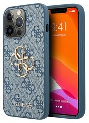 Guess Чехол Guess 4G Big metal logo Hard для iPhone 13 Pro Max, синий