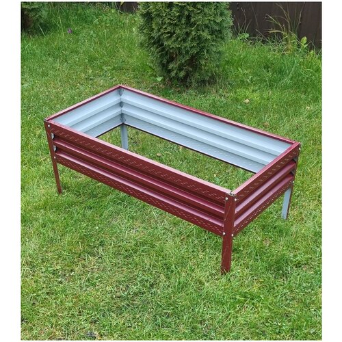 Грядка оцинкованная усиленная перфорированная вишня 1,5*1*0,2м