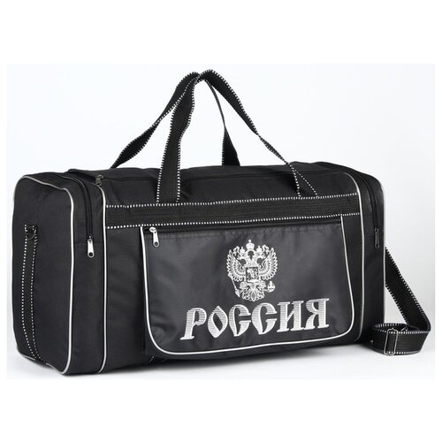 фото Сумка спортивная, отдел на молнии, 3 наружных кармана, длинный ремень, цвет черный sarabella