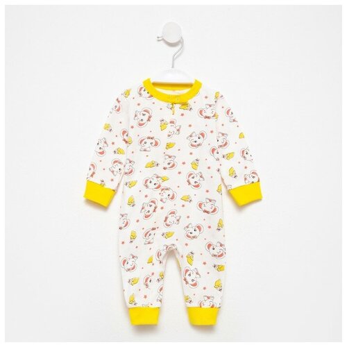 фото Комбинезон детская линия, открытая стопа, размер 62см, белый, красный