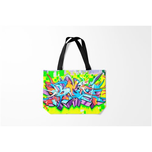 фото Сумка-шоппер / 46х35 см / неоновые принты / разные неоновая кислота burnettie