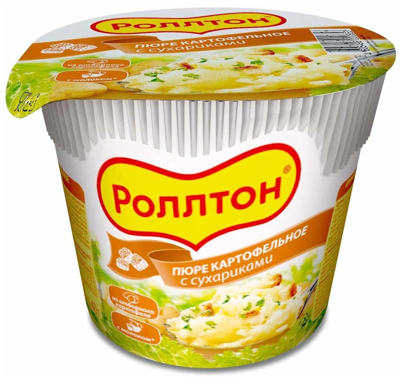 Пюре картофельное "Роллтон" с сухариками, в стакане 40 г. 24 шт.