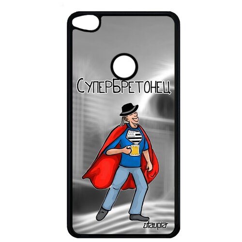 фото Защитный чехол на телефон // huawei p9 lite 2017 // "супербретонец" комичный бретань, utaupia, серый