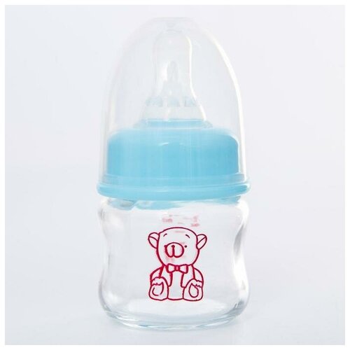 Бутылочка для кормления, стекло, 60 мл, «Крошка Тэд» цвет голубой