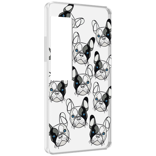 Чехол MyPads мини-собачки-черно-белый для Meizu Pro 7 Plus задняя-панель-накладка-бампер