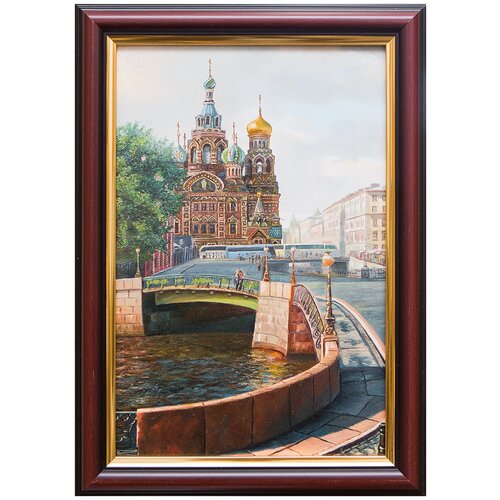 фото Картина маслом "вид на храм спаса на крови" васильев русская живопись