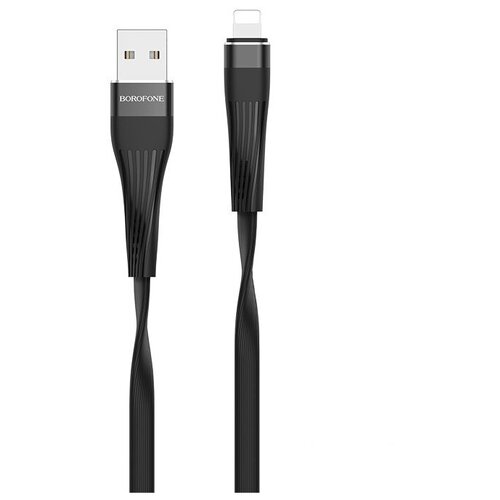 Кабель Borofone BU4 Aluminum Alloy USB to Lightning 2.4A 1.2 м, черный зарядный комплект borofone ba48a orion кабель lightning 10 5 вт white