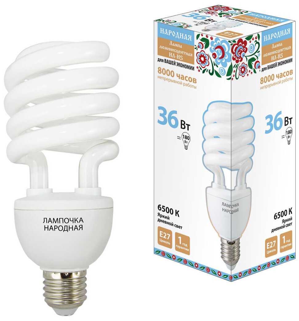 фото Лампа люминесцентная НЛ-HS-36 Вт-6500 К–Е27