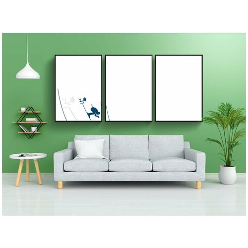 фото Набор модулных постеров для интерьера "кататься на лыжах, задний план, png" 60x90 см. в тубусе, без рамки lotsprints