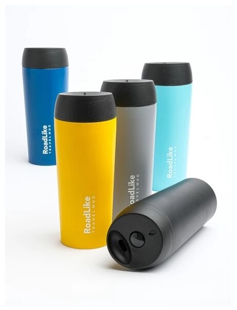 Термокружка RoadLike Travel Mug 450мл, синий - фотография № 10