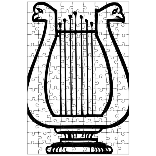 фото Магнитный пазл 27x18см."лира, музыкальный, инструмент" на холодильник lotsprints