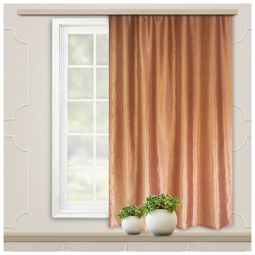 фото Штора портьерная для кухни тергалет 135х180 см, кофе с молоком, пэ 100% witerra