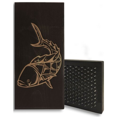 фото Доска садху для йоги с динамическими гвоздями рыба - 106 шаг 10мм woodart