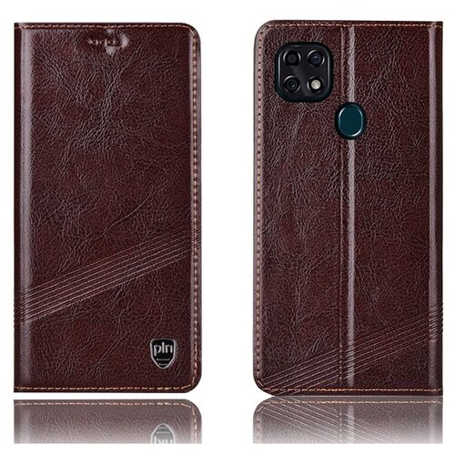 фото Чехол-книжка mypads premium для zte blade 20smart из качественной натуральной мраморной кожи буйвола прошитый элегантной прострочкой темно-коричневый с магнитной крышкой