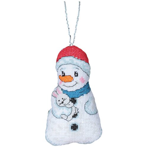 PANNA Набор для вышивания Игрушка. Снеговик (IG-1431), разноцветный, 12 х 7 см