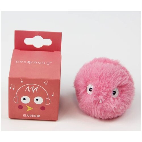 Интерактивная игрушка для кошек Pet gravity со звуком ( птичка), розовая