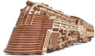 Механическая деревянная сборная модель Wood Trick Поезд Атлантический экспресс с вагоном