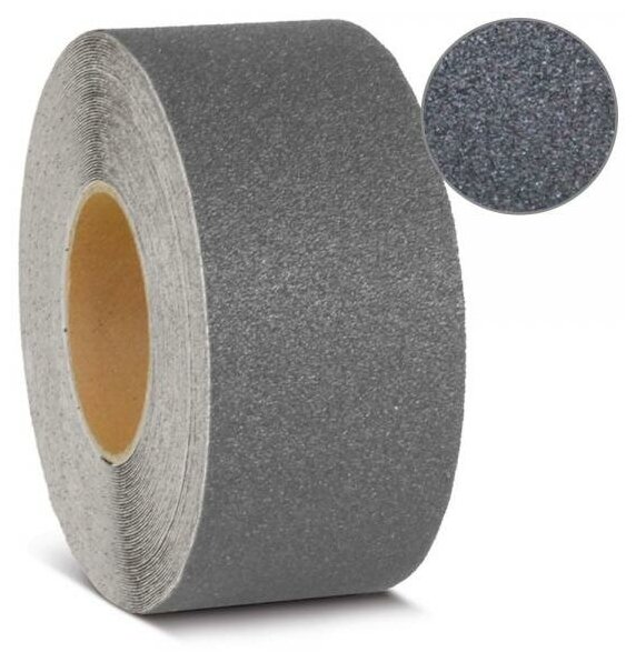 фото Противоскользящая лента самоклеющаяся, серая, 75 мм х 18.3 м