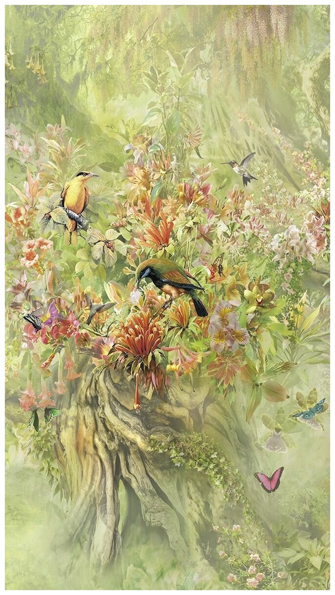 фото Фотообои антивандальные Antimarker "Райская птичка", супермоющиеся, 150 х 270 см