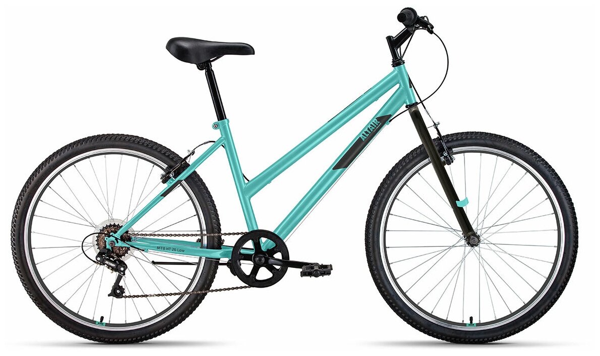 Велосипед ALTAIR MTB HT 26 low (26" 6 ск.рост 17") 2022 мятный/черный (требует финальной сборки)