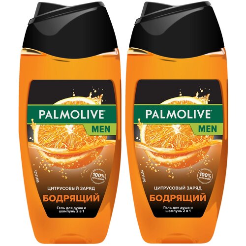 Palmolive гель для душа и шампунь 2 в 1 Men Цитрусовый заряд бодрящий 250 мл х 2 шт, 250 мл, 2 шт. гель для душа la rossa апельсиновый фреш бодрящий 250мл