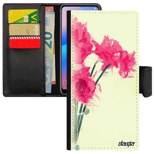 фото Ударопрочный чехол-книжка для смарфона // huawei p30 lite // "цветы" романтика дизайн, utaupia, белый