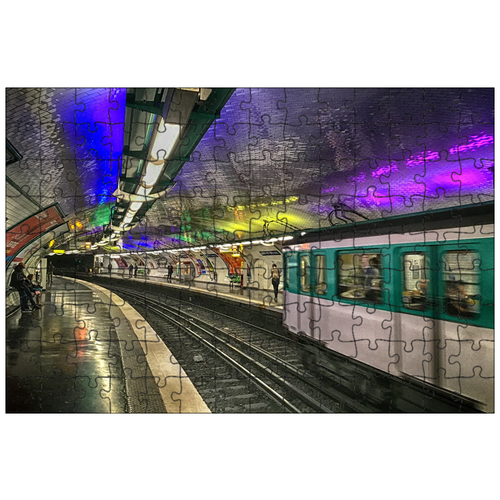 фото Магнитный пазл 27x18см."париж, метро, станция" на холодильник lotsprints