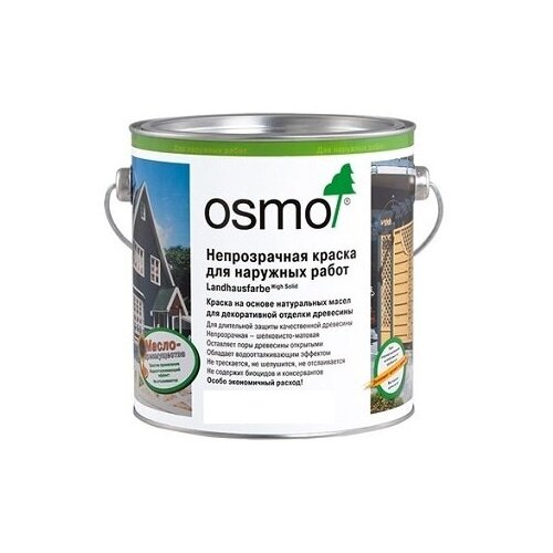 OSMO Краска Осмо непрозрачная для наружных работ Osmo Landhausfarbe 0,125 л. 2101 Белая