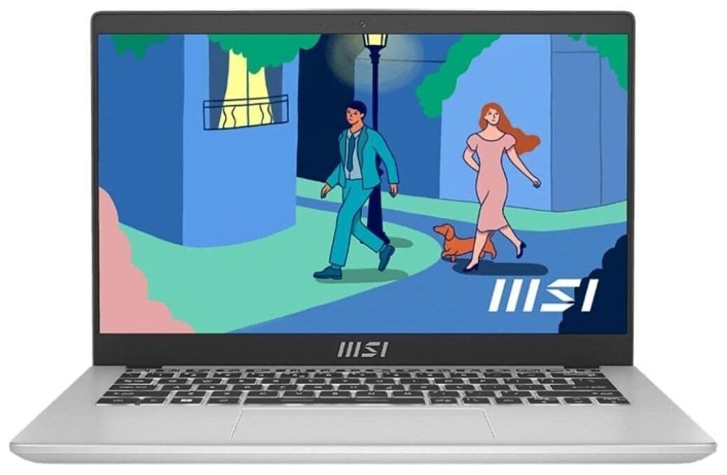 Ноутбук MSI Modern 14 C12M-240XRU, 14", IPS, Intel Core i5 1235U 1.3ГГц, 8ГБ, 512ГБ SSD, Intel Iris Xe graphics , Free DOS, серебристый [9s7-14j111-240]