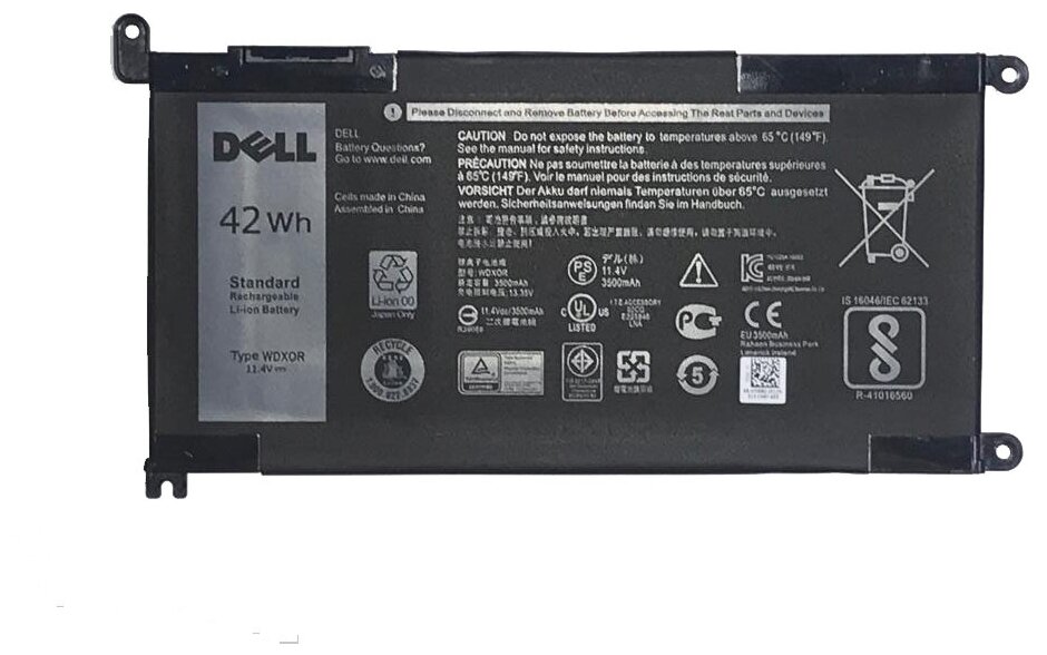 Аккумулятор для ноутбука Dell inspiron 13-5378 11.4V, 3500mAh, 42Wh