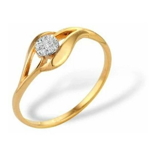 Кольцо из золота бесцветные фианиты родирование ЮК Алмаз Л1082703300