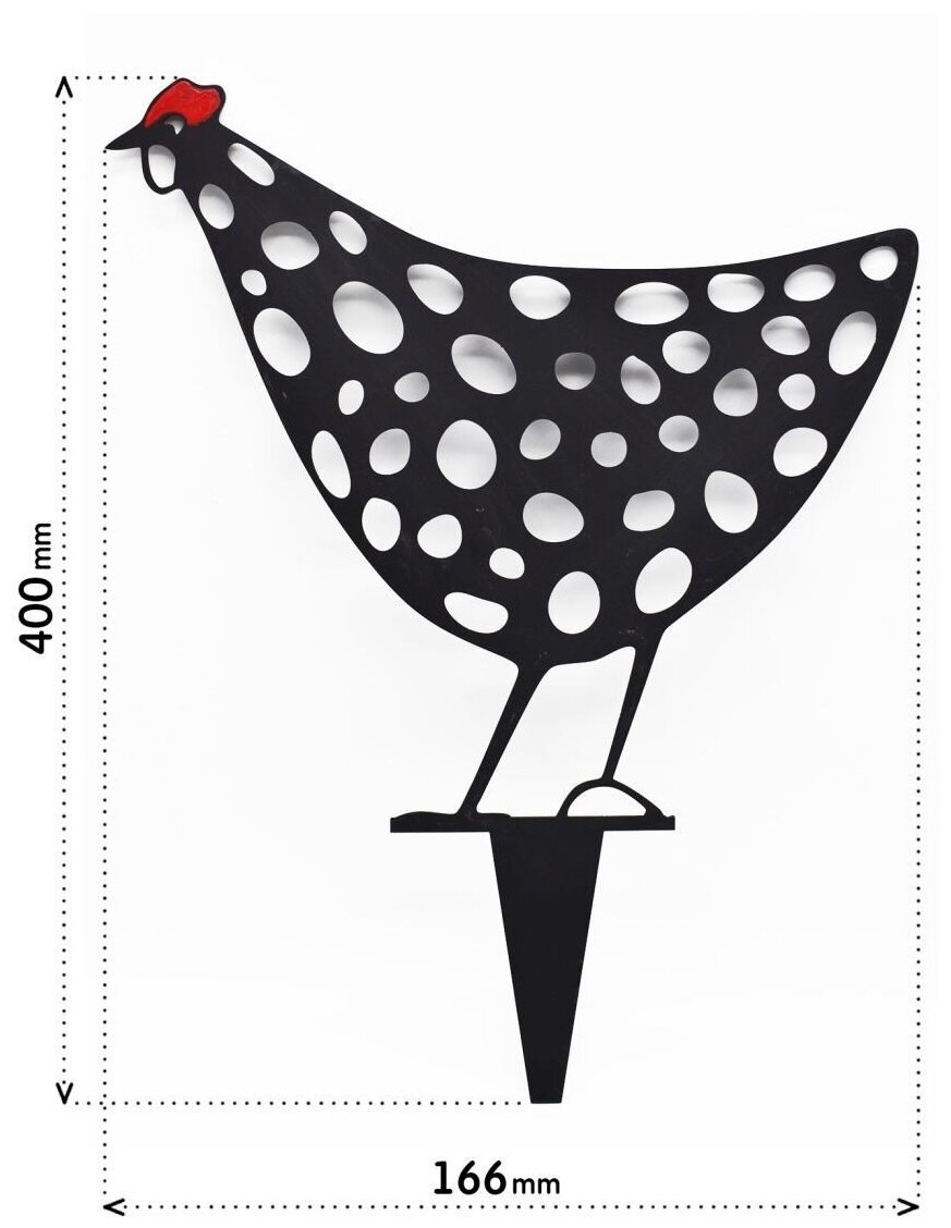 Фигурка садовая металлическая Курица 2- фигурки для газона и цветников - садовый декор LifeSteel - фотография № 3