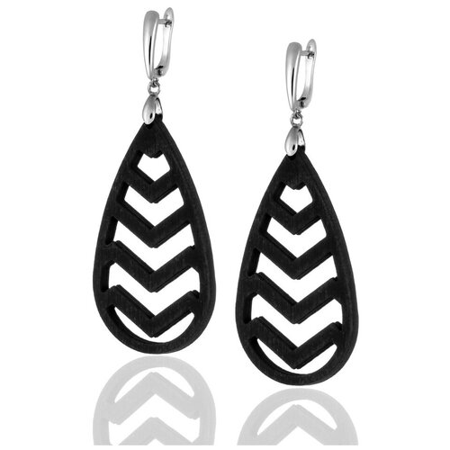 Серьги с подвесками 1/33 EDITION, дерево, черный