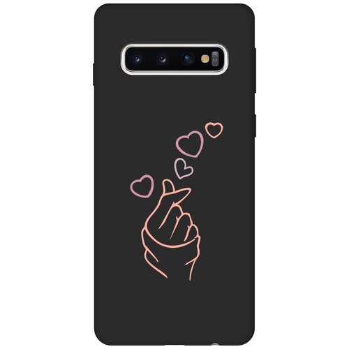 Матовый Soft Touch силиконовый чехол на Samsung Galaxy S10, Самсунг С10 с 3D принтом K-Heart черный матовый soft touch силиконовый чехол на samsung galaxy s10 самсунг с10 с 3d принтом maple черный