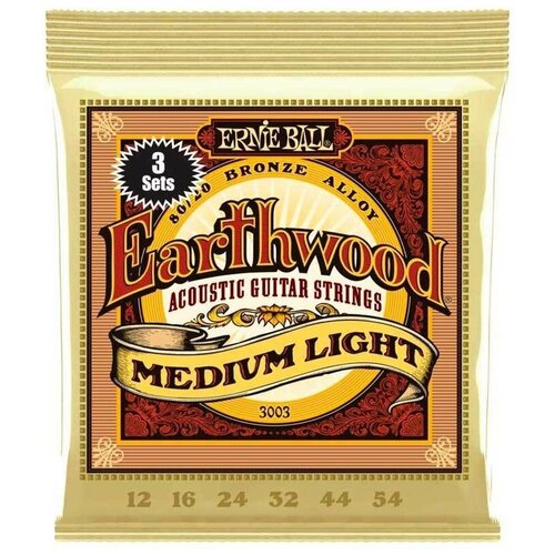 Струны для гитары Ernie Ball 3003 ernie ball 3003 набор из 3х комплектов для акуст гитары earthwood medium light 80 20 bronze 12 54