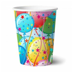 ND Play Стаканы одноразовые бумажные Шары, 250 мл ND Play Набор бумажных стаканов Шары 250 мл 6 шт. 